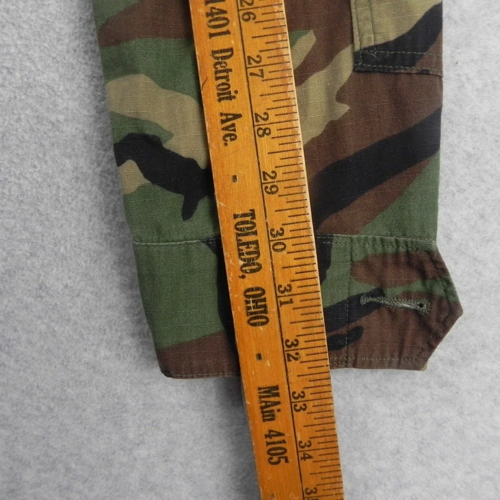 American Apparel Camo Combat Coat Mens Small Long Woodland Ripstop BDU Jacket